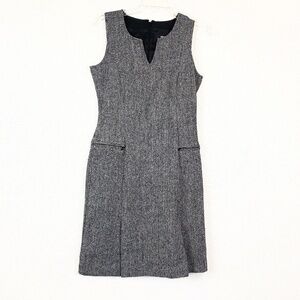 B. Moss charcoal double slit wool dress